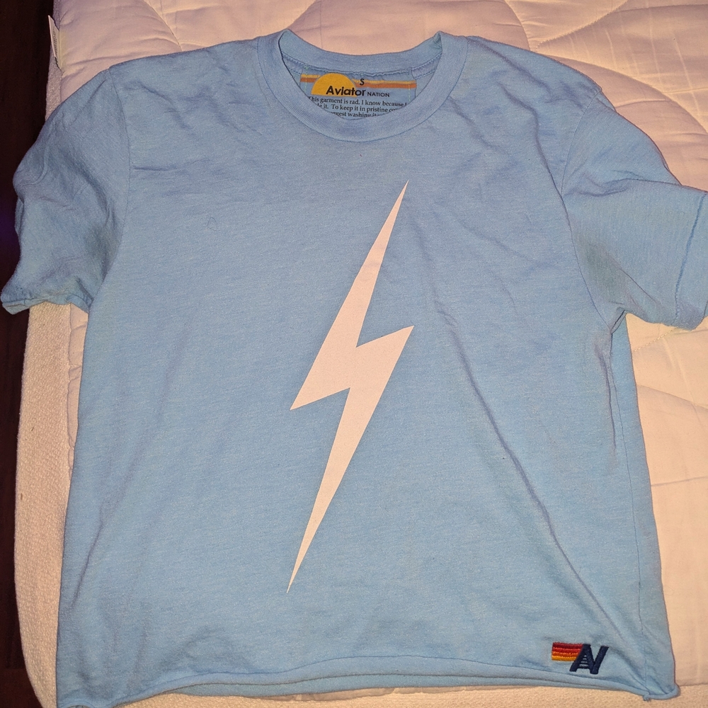 Light Blue T-Shirt with Lightning Bolt